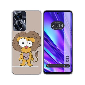 Funda Silicona Realme C55 Diseño Leon Dibujos