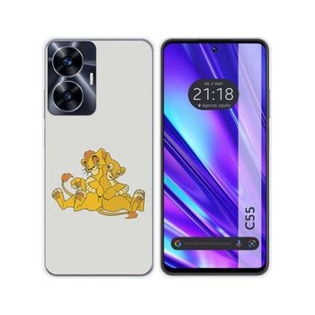 Funda Silicona Realme C55 Diseño Leones Dibujos