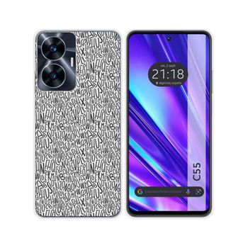 Funda Silicona Realme C55 Diseño Letras Dibujos