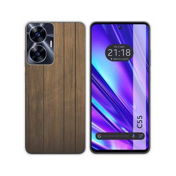 Funda Silicona Realme C55 Diseño Madera Dibujos