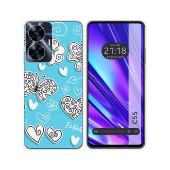 Funda Silicona Realme C55 Diseño Mariposas Dibujos