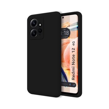 Funda Silicona Líquida Ultra Suave Xiaomi Redmi Note 12 4g Color Negra