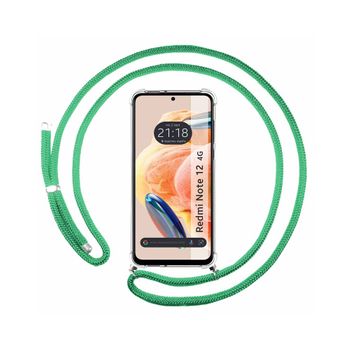 Funda Colgante Transparente Xiaomi Redmi Note 12 4g Con Cordon Verde Agua