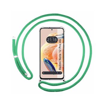 Funda Colgante Transparente Xiaomi Redmi Note 12 Pro 4g Con Cordon Verde Agua