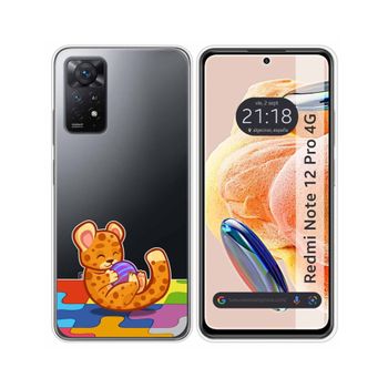 Funda Silicona Transparente Xiaomi Redmi Note 12 Pro 4g Diseño Leopardo Dibujos