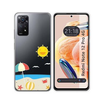 Funda Silicona Transparente Xiaomi Redmi Note 12 Pro 4g Diseño Playa Dibujos