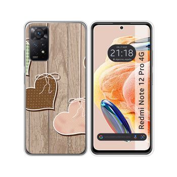 Funda Silicona Xiaomi Redmi Note 12 Pro 4g Diseño Corazones Madera Dibujos