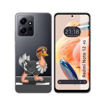 Funda Silicona Transparente Xiaomi Redmi Note 12 4g Diseño Avestruz Dibujos