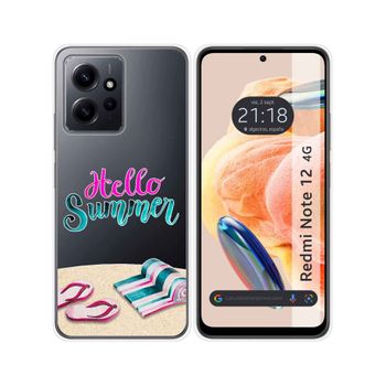 Funda Silicona Transparente Xiaomi Redmi Note 12 4g Diseño Summer Dibujos