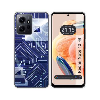 Funda Silicona Xiaomi Redmi Note 12 4g Diseño Circuito Dibujos