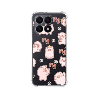 Funda Silicona Antigolpes Huawei Honor X7a Diseño Cerdos Dibujos