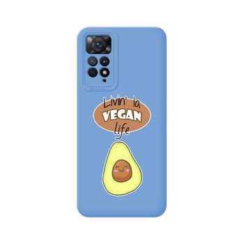 Funda Silicona Líquida Azul Xiaomi Redmi Note 12 Pro 4g Diseño Vegan Life Dibujos