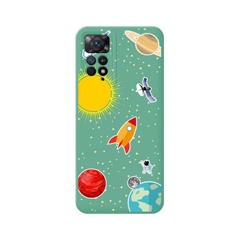 Funda Silicona Líquida Verde Xiaomi Redmi Note 12 Pro 4g Diseño Espacio Dibujos