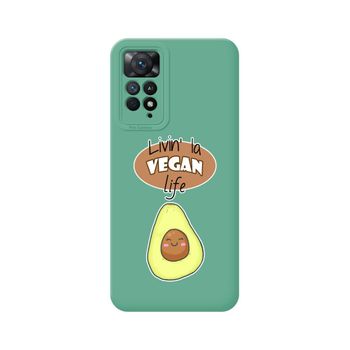 Funda Silicona Líquida Verde Xiaomi Redmi Note 12 Pro 4g Diseño Vegan Life Dibujos