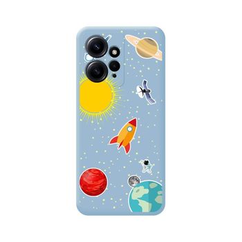 Funda Silicona Líquida Azul Xiaomi Redmi Note 12 4g Diseño Espacio Dibujos