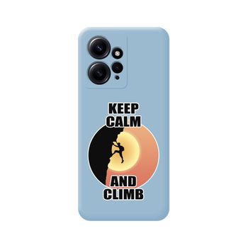 Funda Silicona Líquida Azul Xiaomi Redmi Note 12 4g Diseño Hombre Escalada Dibujos