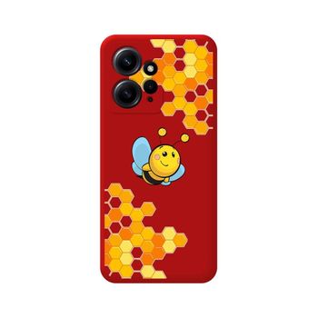 Funda Silicona Líquida Roja Xiaomi Redmi Note 12 4g Diseño Abeja Dibujos