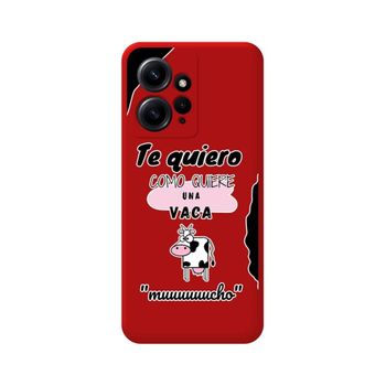 Funda Silicona Líquida Roja Xiaomi Redmi Note 12 4g Diseño Vaca Dibujos