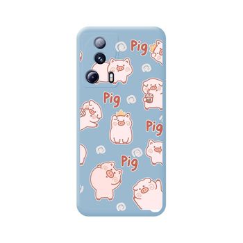Funda Silicona Líquida Azul Xiaomi 13 Lite 5g Diseño Cerdos Dibujos