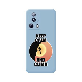 Funda Silicona Líquida Azul Xiaomi 13 Lite 5g Diseño Hombre Escalada Dibujos