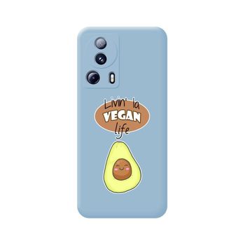 Funda Silicona Líquida Azul Xiaomi 13 Lite 5g Diseño Vegan Life Dibujos