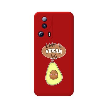 Funda Silicona Líquida Roja Xiaomi 13 Lite 5g Diseño Vegan Life Dibujos