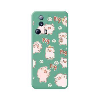 Funda Silicona Líquida Verde Xiaomi 13 Lite 5g Diseño Cerdos Dibujos