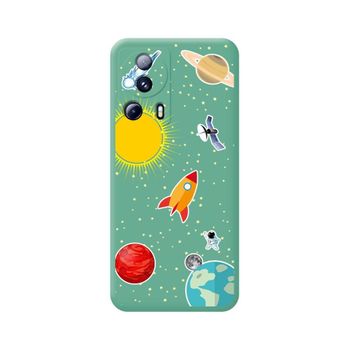 Funda Silicona Líquida Verde Xiaomi 13 Lite 5g Diseño Espacio Dibujos