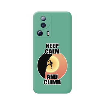 Funda Silicona Líquida Verde Xiaomi 13 Lite 5g Diseño Hombre Escalada Dibujos