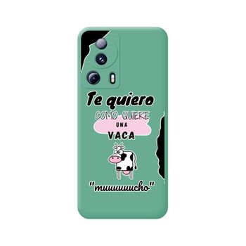 Funda Silicona Líquida Verde Xiaomi 13 Lite 5g Diseño Vaca Dibujos