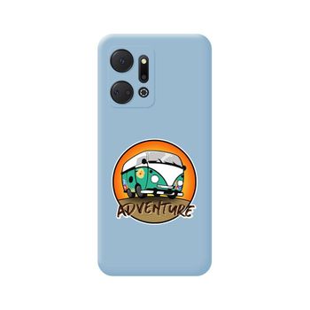 Funda Silicona Líquida Azul Huawei Honor X7a Diseño Adventure Dibujos