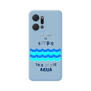 Funda Silicona Líquida Azul Huawei Honor X7a Diseño Agua Dibujos