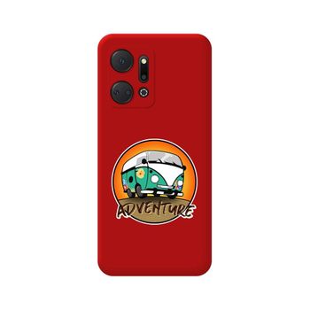 Funda Silicona Líquida Roja Huawei Honor X7a Diseño Adventure Dibujos