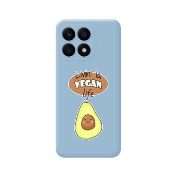 Funda Silicona Líquida Azul Huawei Honor X8a Diseño Vegan Life Dibujos