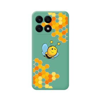 Funda Silicona Líquida Verde Huawei Honor X8a Diseño Abeja Dibujos