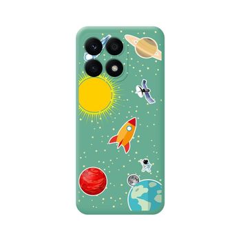 Funda Silicona Líquida Verde Huawei Honor X8a Diseño Espacio Dibujos