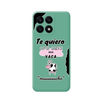 Funda Silicona Líquida Verde Huawei Honor X8a Diseño Vaca Dibujos