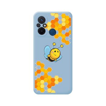 Funda Silicona Líquida Azul Xiaomi Redmi 12c Diseño Abeja Dibujos