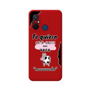 Funda Silicona Líquida Roja Xiaomi Redmi 12c Diseño Vaca Dibujos