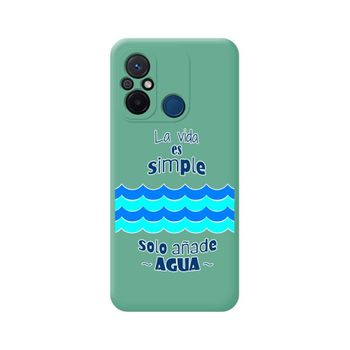 Funda Silicona Líquida Verde Xiaomi Redmi 12c Diseño Agua Dibujos