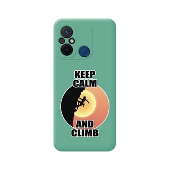 Funda Silicona Líquida Verde Xiaomi Redmi 12c Diseño Mujer Escalada Dibujos