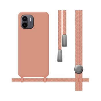 Funda Silicona Líquida Con Cordón Xiaomi Redmi A2 Color Rosa