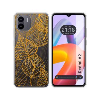 Funda Silicona Transparente Xiaomi Redmi A2 Diseño Hojas Dibujos