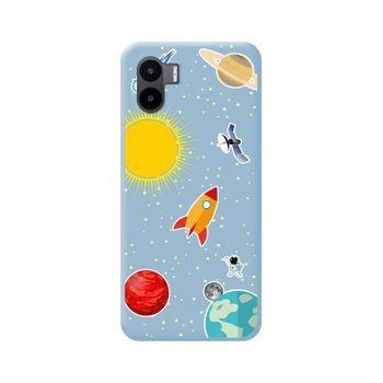 Funda Silicona Líquida Azul Xiaomi Redmi A2 Diseño Espacio Dibujos