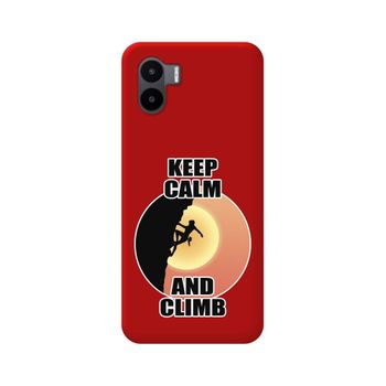 Funda Silicona Líquida Roja Xiaomi Redmi A2 Diseño Mujer Escalada Dibujos