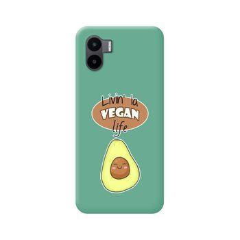 Funda Silicona Líquida Verde Xiaomi Redmi A2 Diseño Vegan Life Dibujos