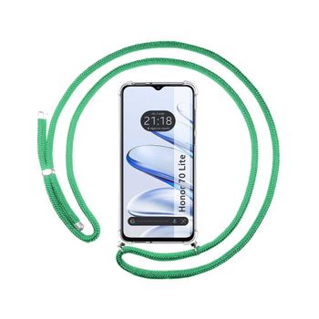 Funda Colgante Transparente Para Huawei Honor 70 Lite 5g Con Cordon Verde Agua