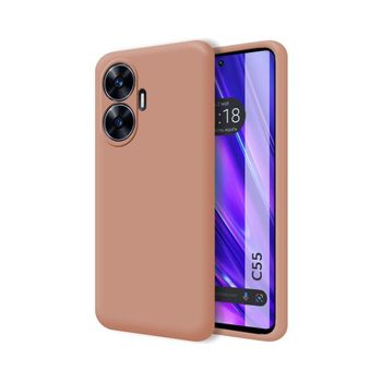 Funda Silicona Líquida Ultra Suave Para Realme C55 Color Rosa