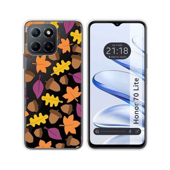 Funda Silicona Transparente Para Huawei Honor 70 Lite 5g Diseño Otoño Dibujos