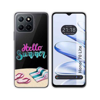 Funda Silicona Transparente Para Huawei Honor 70 Lite 5g Diseño Summer Dibujos